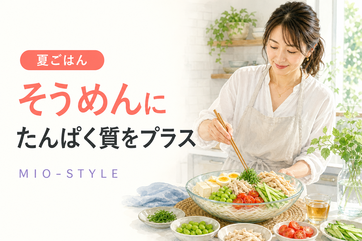 そうめんだけで終わらせない！夏のたんぱく質「ちょい足し」術