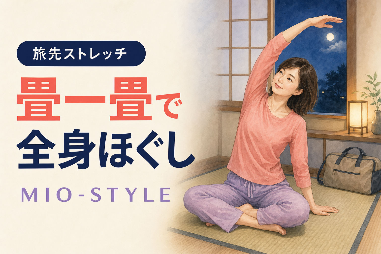 【寝る前ストレッチ #37】お盆週②旅先・実家版「畳一畳ストレッチ」