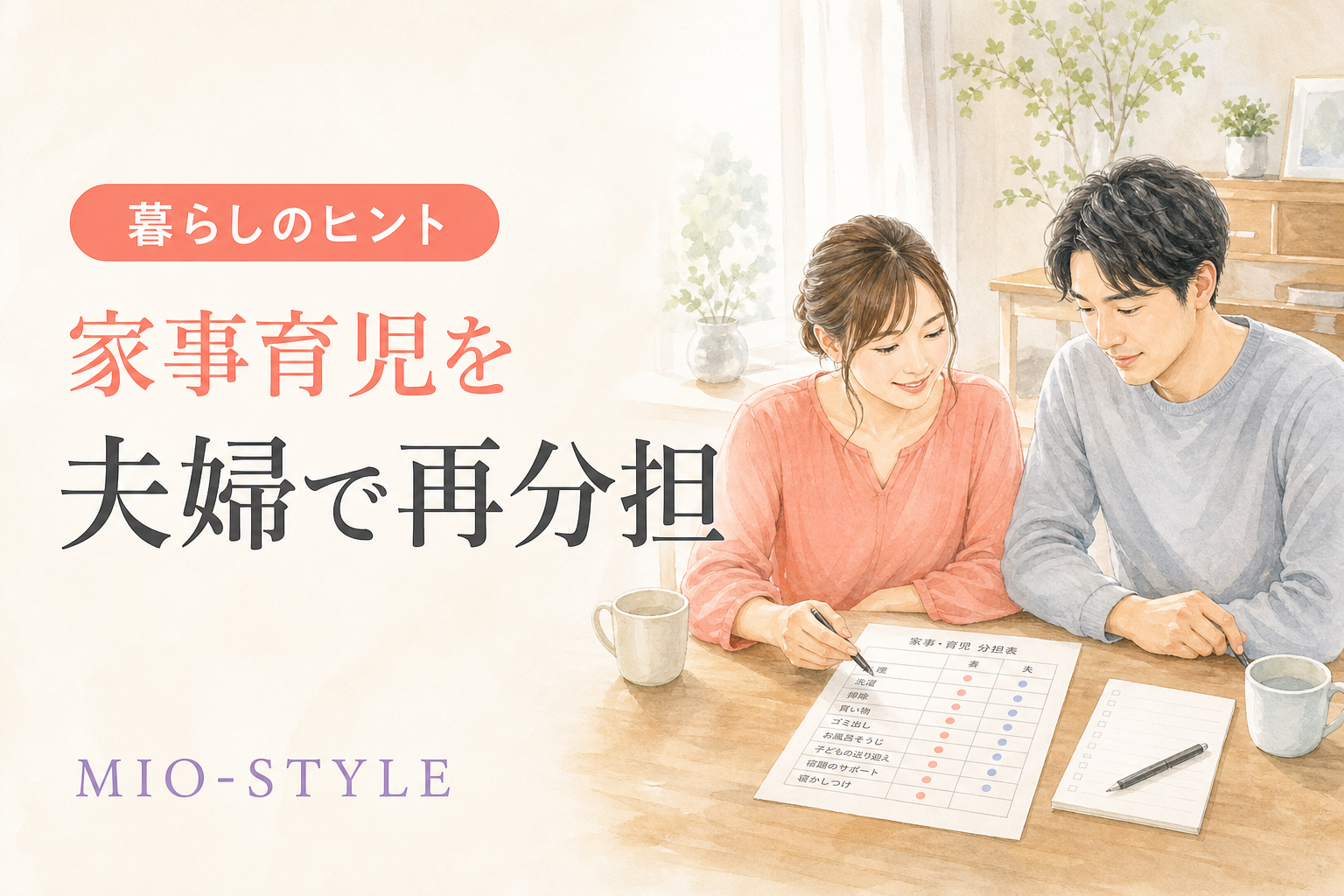 「ママばっかり」と思ったら。夫婦で家事育児を再分担する話し合いのコツ