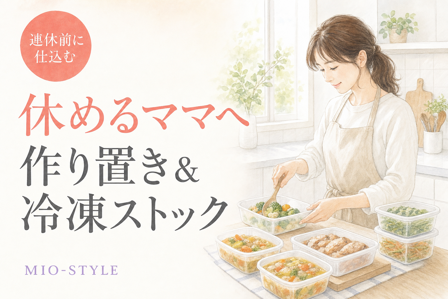 連休前に仕込む！作り置き＆冷凍ストックで「休めるママ」になる