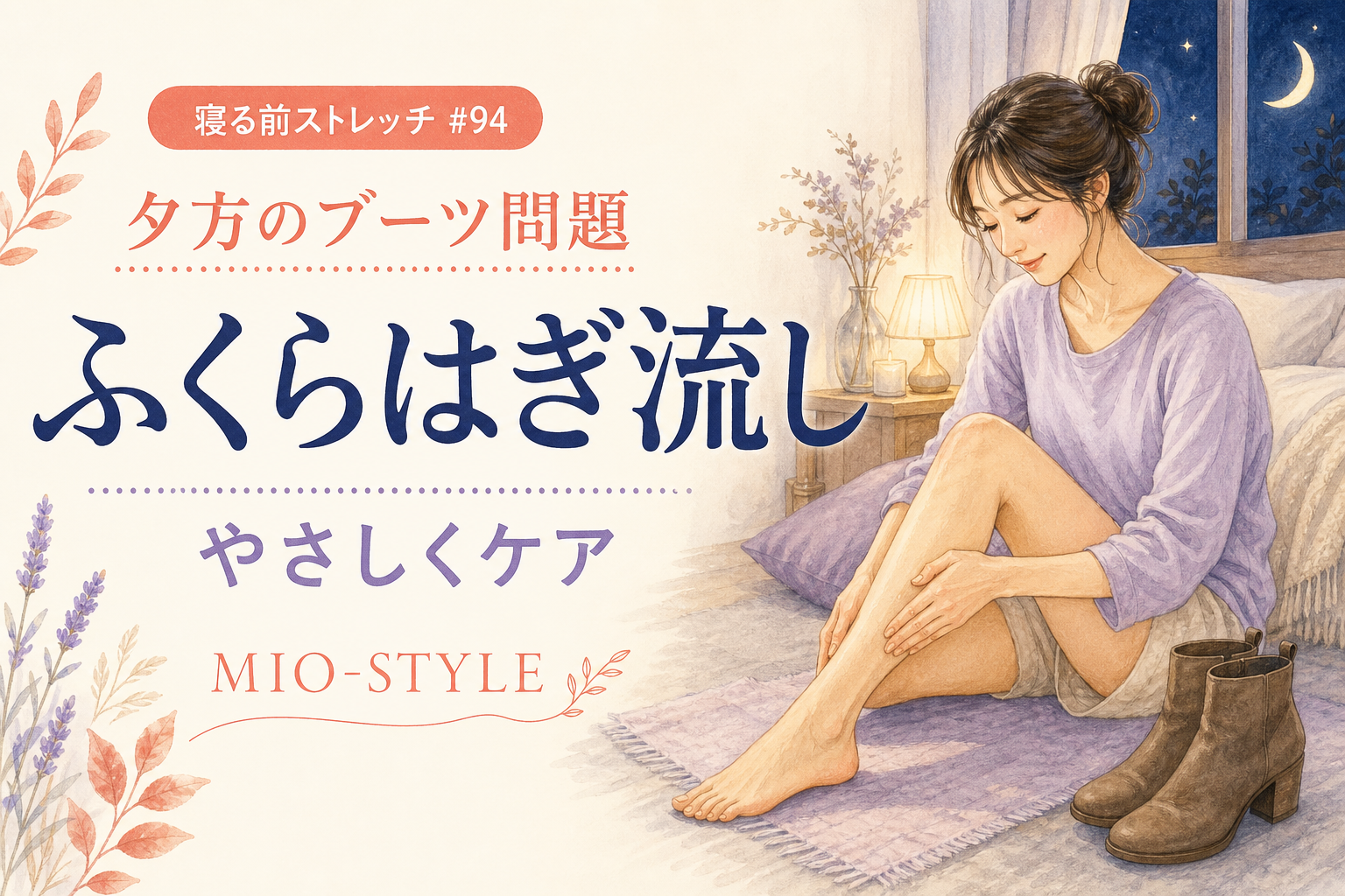 【寝る前ストレッチ #94】ふくらはぎ流しで「夕方のブーツ問題」に備える